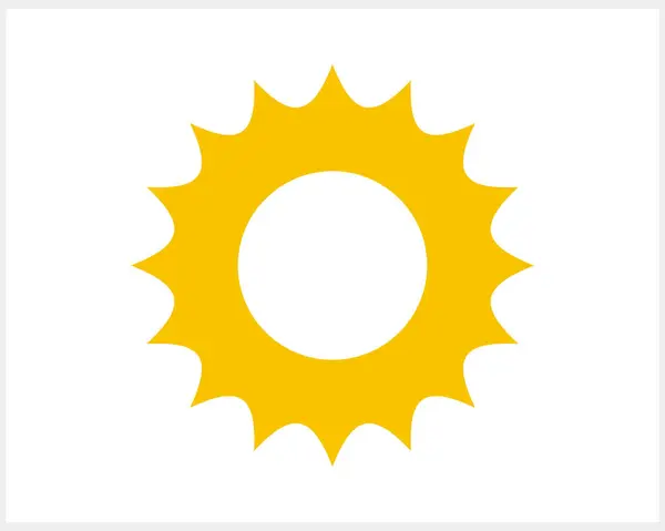 Sun Icon Isolated Stencil Clip Art Vector Stock Illustration Eps — 图库矢量图片