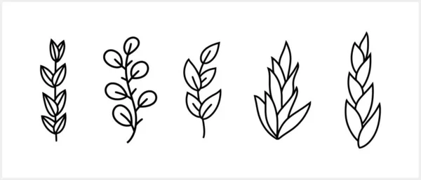 Doodle Baum Symbol Isoliert Skizzieren Sie Cliparts Vector Stock Illustration — Stockvektor