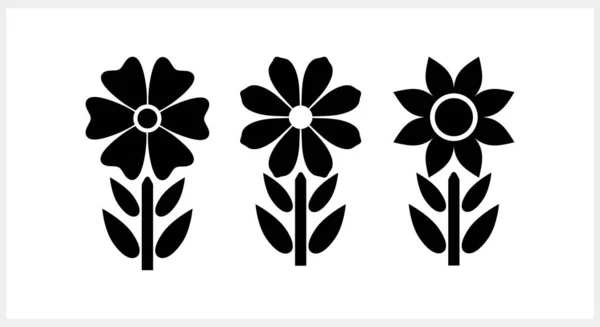 Schablonenblume Mit Blatt Symbol Isoliert Cartoon Cliparts Vektor Stock Illustration — Stockvektor