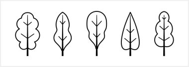 Karalama ağacı simgesi izole edildi. Sketch clipart Vector hisse çizimi. EPS 10