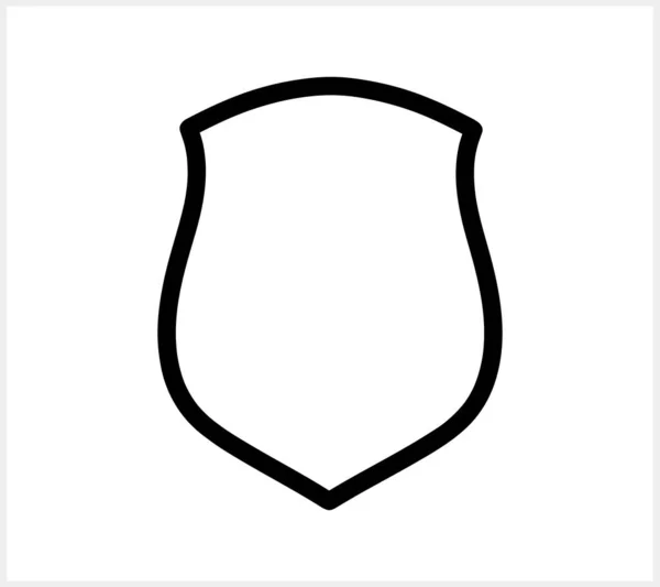 Schild Schutzsymbol Isoliert Skizzenhaft Ausgefülltes Flaches Schild Vektor Stock Illustration — Stockvektor