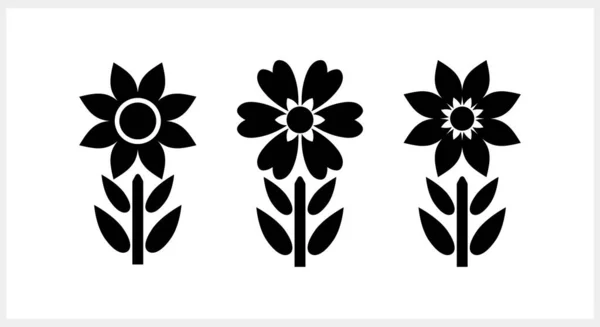 Schablonenblume Mit Blatt Symbol Isoliert Cartoon Cliparts Vektor Stock Illustration — Stockvektor
