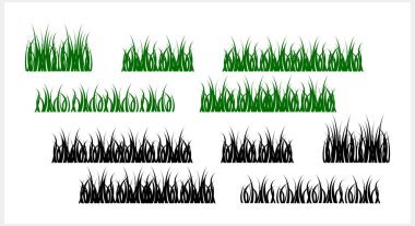Sınırlar. Koyu ve yeşil çimenler. Bir tutam çimen. Vektör stok illüstrasyonu EPS 10