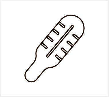 Tıbbi termometre simgesi izole edildi. Sketch clipart Vector hisse senedi çizimi. EPS 10