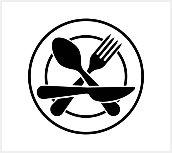 Schablonengabel Messer Ikone Isoliert Lebensmittel Cliparts Vektor Stock Illustration Eps — Stockvektor