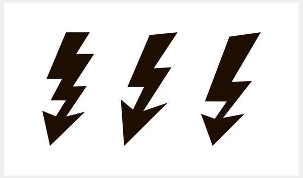Ikona Blesku Izolována Napájení Hromu Pro Elektrickou Energii Baterie Bouřka — Stockový vektor