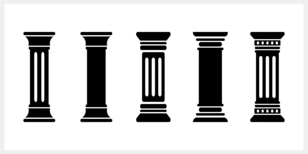 Pillar Greek Icon Justice Symbol Column Stencil Vector Stock Illustration — Stock Vector