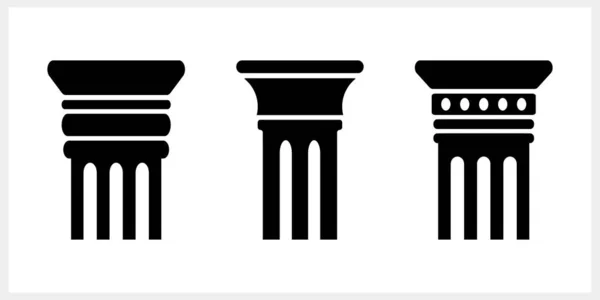 Pillér Görög Ikon Igazságosság Szimbólum Oszlop Stencil Vektor Állomány Illusztráció — Stock Vector