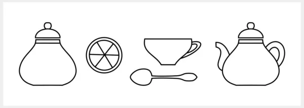 Doodle Tea Icon Isolated Hand Drag Food Drink Clipart Vector — 스톡 벡터