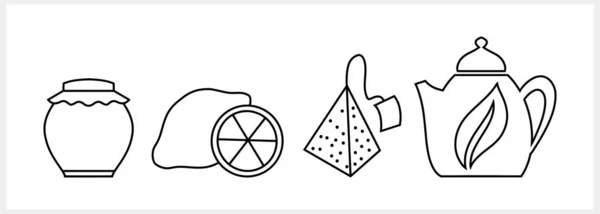Doodle Çay Ikonu Izole Edilmiş Çizilmiş Yiyecek Içeceği Clipart Vector — Stok Vektör