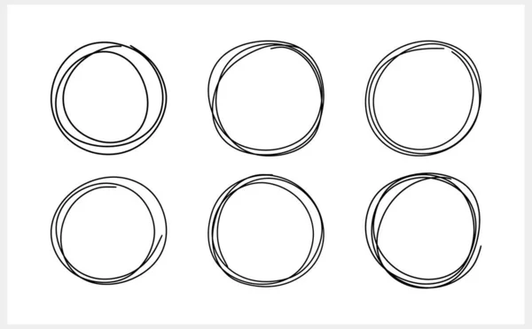 Cadre Cercle Doodle Isolé Clipart Bordure Dessinée Main Illustration Vectorielle — Image vectorielle