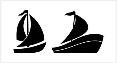 Stencil yat platformu. Deniz ikonu. Vektör hisse senedi çizimi. EPS 10