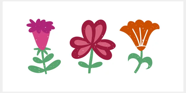 Blume Mit Blatt Symbol Isoliert Öko Klischee Cartoon Ast Natur — Stockvektor