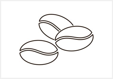 Kahve çekirdeği ikonu izole edildi. Stencil yiyecek içeceği klipsi. Vektör stok illüstrasyonu EPS 10