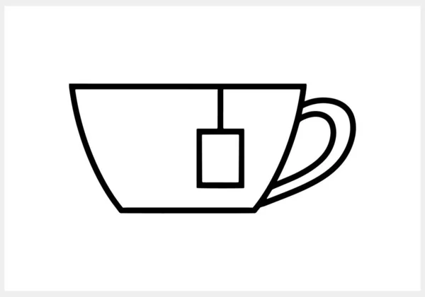 Teetassen Ikone Vorhanden Heißgetränk Symbol Gekritzelter Tee Cliparts Vektoraktiendarstellung Eps — Stockvektor