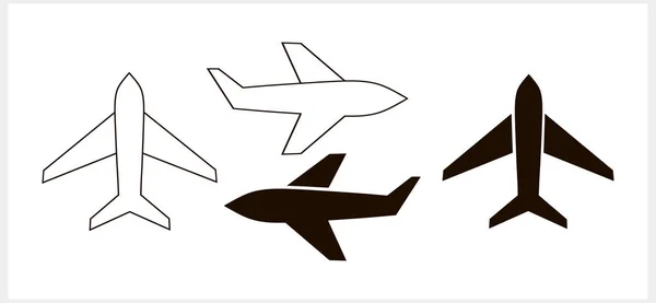 Иконка Самолета Дудла Изолирована Ручной Клипарт Рисунок Векторного Фона Eps — стоковый вектор
