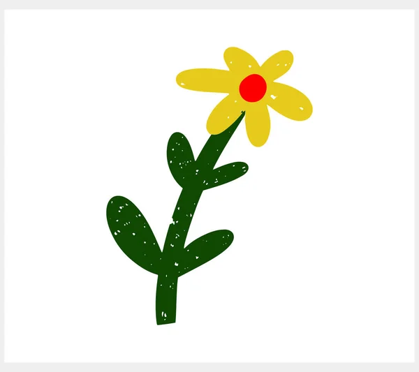 Цветок Изолированной Иконкой Листа Эко Клипарт Мультяшная Ветвь Природы Векторная — стоковый вектор