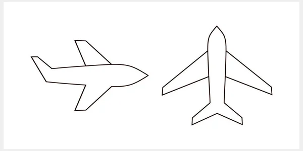 Icona Doodle Aeroplano Isolato Clipart Disegnato Mano Illustrazione Stock Vettoriale — Vettoriale Stock