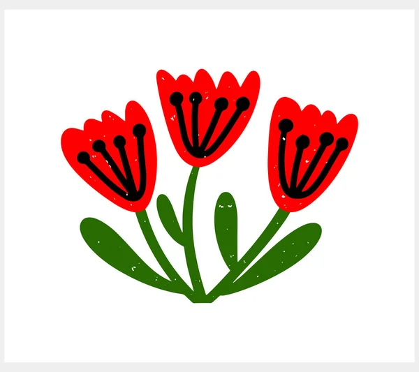 Flor Con Icono Hoja Aislada Eco Tulipán Clipart Naturaleza Rama — Archivo Imágenes Vectoriales
