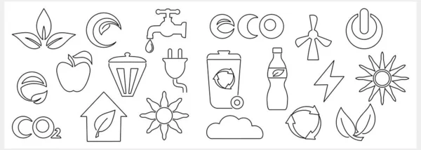 Eco Set Clipart Isolared Sketch Icon Illustration Vectorielle Spe — Image vectorielle