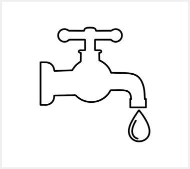 Düşürme simgesi ile Doodle tap izole Sketch vektör stok illüstrasyon EPS 10