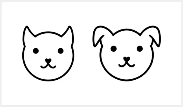 Doodle Kucing Dan Anjing Clipart Terisolasi Seni Gambar Tangan Sketsa - Stok Vektor