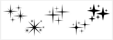 Doodle yıldız ikonu izole edildi. Selamlamayı kutlayın. Vektör hisse senedi çizimi. EPS 10