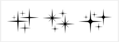 Doodle yıldız ikonu izole edildi. Selamlamayı kutlayın. Vektör hisse senedi çizimi. EPS 10