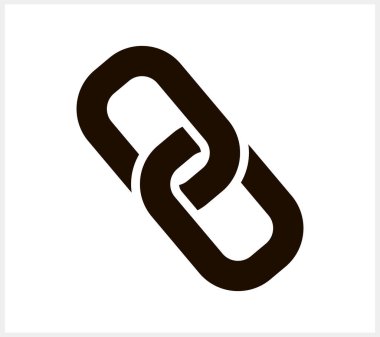 Bağlantı simgesi izole edildi. Zincir halka sembolü. Stencil Hyperlink vektör stok illüstrasyonu EPS 10