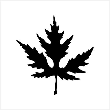 Akçaağaç yaprağı ikonu izole edildi. Stencil clipart. Vektör hisse senedi çizimi. EPS 10