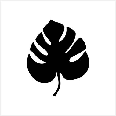 Karalama canavarı yaprağı yalıtılmış. El çizimi stencil vektör stok illüstrasyonu. EPS 10