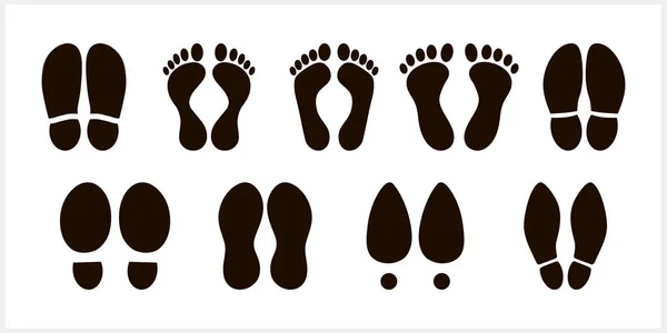 Foot Print Foot Shoes Icon Isolated Human Footprint Silhouette Footcare — Stock Vector