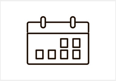 Takvim simgesi izole edildi. Sketch clipart Vector hisse illüstrasyonu EPS 10