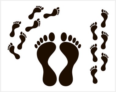 Foot print icon isolated. Human footprint. Footcare symbol. Travel barefoot. Vector illustration EPS 10 clipart