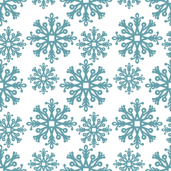 Snowflake Seamless Pattern Isolated Xmas Vector Stock Illustration Eps — Stock Vector