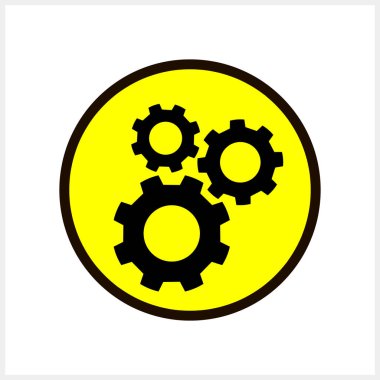 Doodle ayarı dişliler clipart izole El çizilmiş araçlar Sarı düğmeli vektör illüstrasyon EPS 10