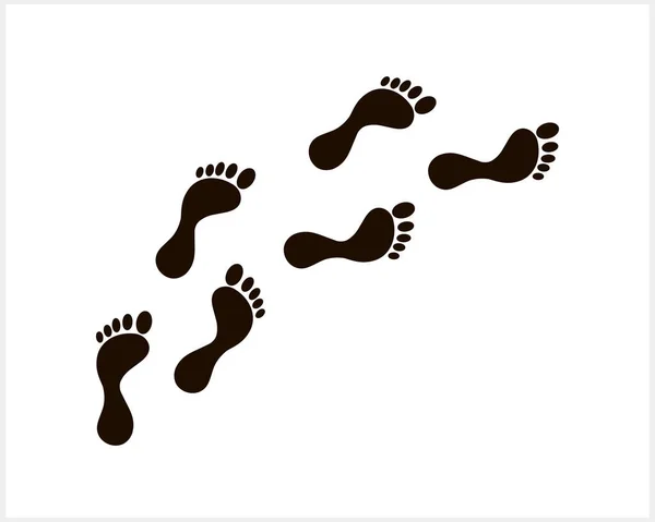 脚打印图标隔离 人类脚印足部护理标志 赤脚旅行矢量图解Eps — 图库矢量图片