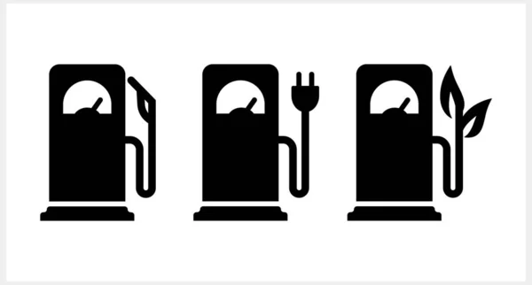 Ícone Posto Gasolina Isolado Estêncil Gasolina Clipart Gasolina Ilustração Estoque —  Vetores de Stock