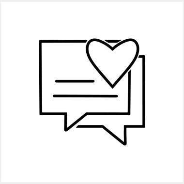 Kalpli Doodle sohbet ikonu. El kurutma sanatı hattı. Web sitesi tasarım uygulaması UI için konuşma sembolü. Taslak vektör stok illüstrasyonu EPS 10