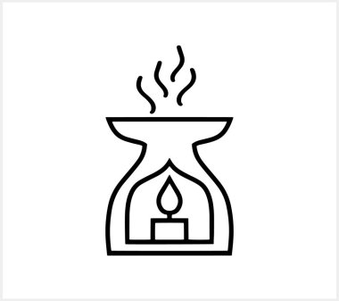 Aroma lamba ikonu izole edildi. Doğulu tasarım elemanı. El çizimi eskiz. Doodle vektör stok çizimi. EPS 10