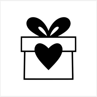 Romantik hediye dolandırıcılığı izole edildi. Velentine clipart. Düğün, aşk ya da doğum günü için çizim. Vektör hisse senedi çizimi. EPS 10