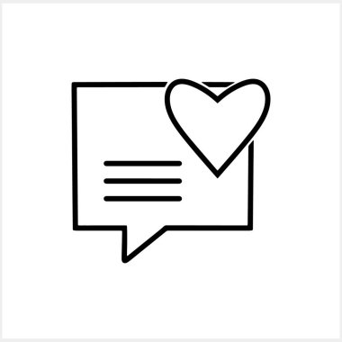 Kalpli Doodle sohbet ikonu. El kurutma sanatı hattı. Web sitesi tasarım uygulaması UI için konuşma sembolü. Taslak vektör stok illüstrasyonu EPS 10