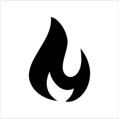 Fire icon isolated. Engraving clipart Stencil vector stock illustration. EPS 10
