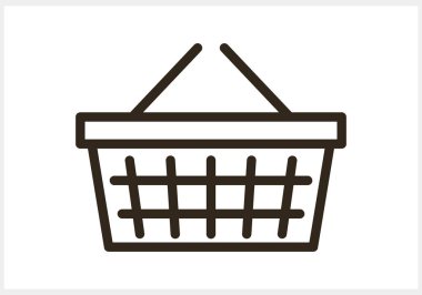 Taslak alışveriş sepeti simgesi Eskiz dükkanı Clipart Düz vektör stok illüstrasyonu EPS