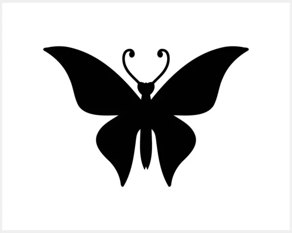 Ikona Motýla Ručně Kreslené Čáry Gravírující Hmyzí Zvíře Vektorová Ilustrace — Stockový vektor
