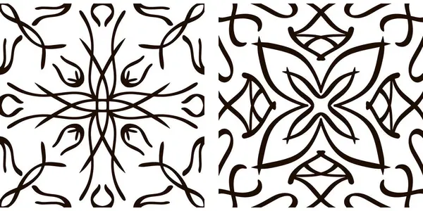 Outline Seamless Pattern Isolated Doodle Hand Drawn Art Sketch Vector — Stock Vector