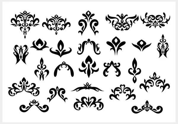 Eski element izole edildi. Şam deseni. Gravür Şablon Vektör hisse çizimi. EPS 10