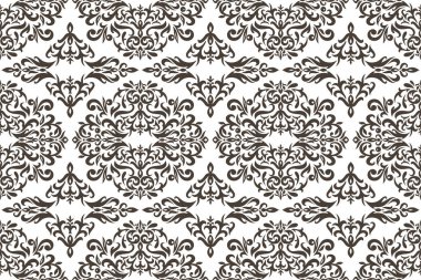 Eski, dikişsiz desen. Damask şablonu. Oyma Vektör hisse çizimi. EPS 10