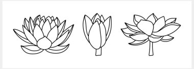 Lotus çiçeği karalama ikonu izole edildi. Taslak vektör stok çizimi. EPS 10