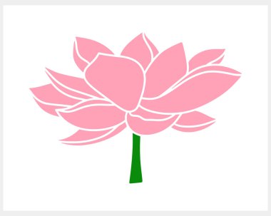 Stencil lotolar yapraklı gül çiçeği izole edilmiş el çizimi çizgi film doğa vektör sermaye illüstrasyonu EPS 10